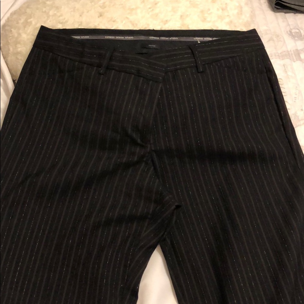 Express black with stripes wide leg size 12